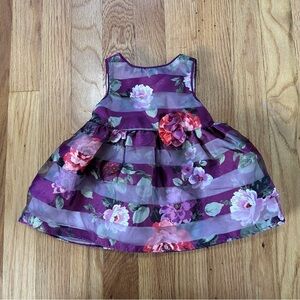 Mia & Mimi Floral Purple Baby Dress size 0-3 Months